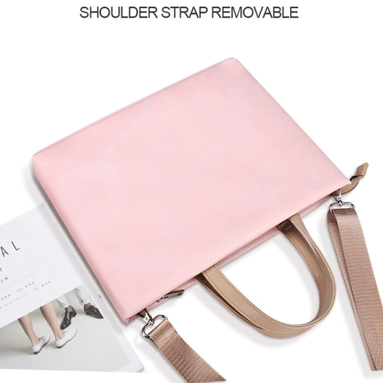 Borsa a tracolla per laptop impermeabile in PU per laptop da 13,3 pollici, 13.3 inch (Pink), 13.3 inch (White)