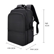 Zaino per laptop impermeabile in poliestere per laptop inferiori a 15 pollici, con cinghia per trolley con interfaccia USB