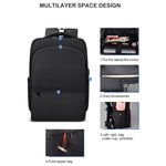 Zaino per laptop impermeabile in poliestere per laptop inferiori a 15 pollici, con cinghia per trolley con interfaccia USB