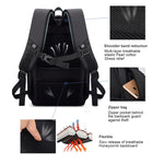 Zaino per laptop impermeabile in poliestere per laptop inferiori a 15 pollici, con cinghia per trolley con interfaccia USB