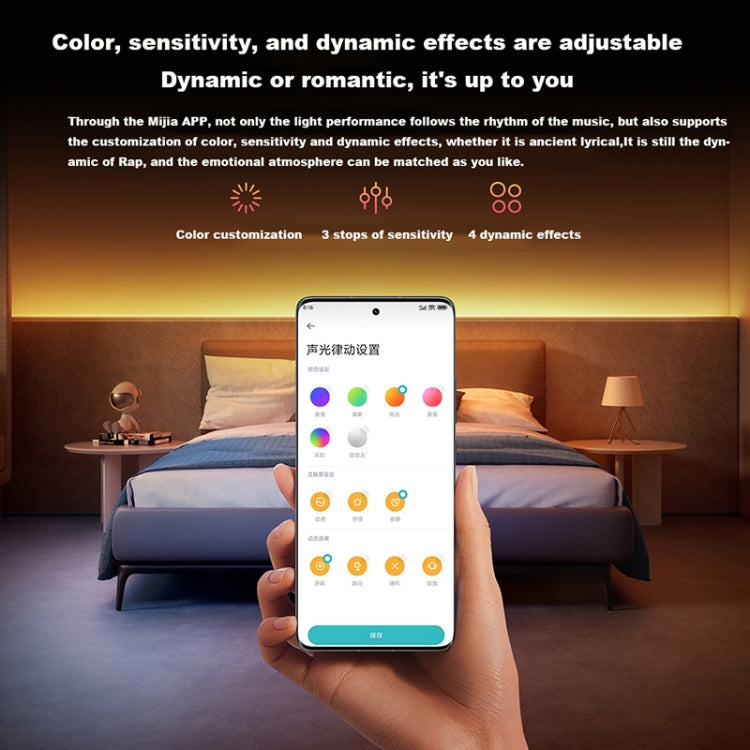 Striscia di luce ambientale RGB sincronizzata Xiaomi Mijia da 2 m, presa americana, 2m Light Strip