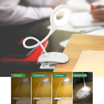 Luce protettiva per gli occhi con design ad anello cavo e collo d'oca flessibile a 28 LED con clip e piccola funzione di luce notturna, TGX-770