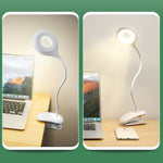 Luce protettiva per gli occhi con design ad anello cavo e collo d'oca flessibile a 28 LED con clip e piccola funzione di luce notturna, TGX-770