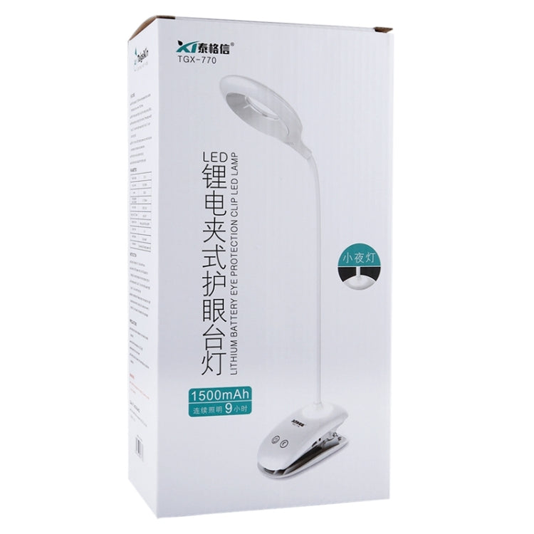 Luce protettiva per gli occhi con design ad anello cavo e collo d'oca flessibile a 28 LED con clip e piccola funzione di luce notturna, TGX-770
