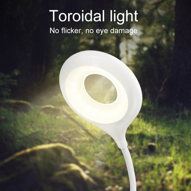 Luce protettiva per gli occhi con design ad anello cavo e collo d'oca flessibile a 28 LED con clip e piccola funzione di luce notturna, TGX-770