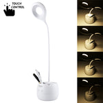Luce protettiva per gli occhi con design ad anello cavo e collo d'oca flessibile a 28 LED con portapenne/funzione piccola luce notturna, TGX-772