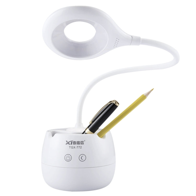 Luce protettiva per gli occhi con design ad anello cavo e collo d'oca flessibile a 28 LED con portapenne/funzione piccola luce notturna, TGX-772