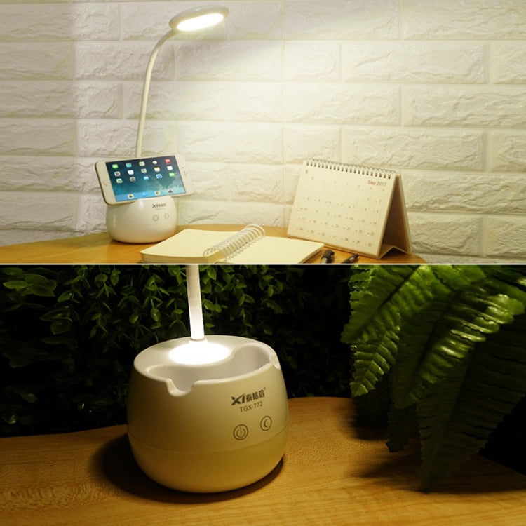 Luce protettiva per gli occhi con design ad anello cavo e collo d'oca flessibile a 28 LED con portapenne/funzione piccola luce notturna, TGX-772