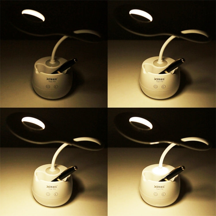 Luce protettiva per gli occhi con design ad anello cavo e collo d'oca flessibile a 28 LED con portapenne/funzione piccola luce notturna, TGX-772
