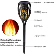 Torcia da giardino solare 96 LED luce a fiamma 350LM