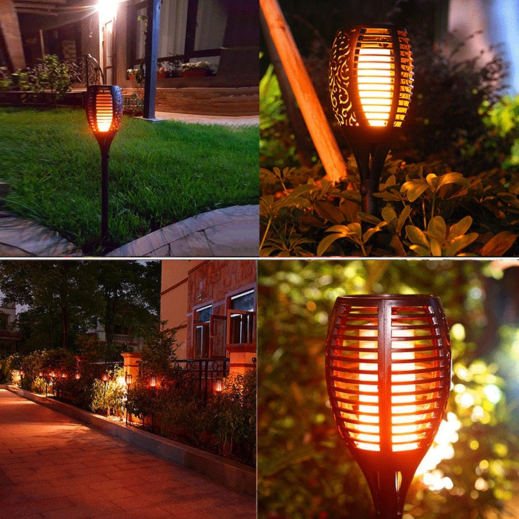 Torcia da giardino solare 96 LED luce a fiamma 350LM