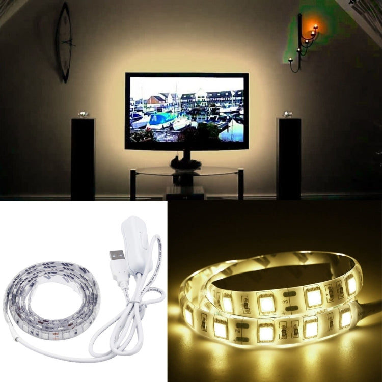 30 LED 5050 SMD epossidici IP65 impermeabili con cavo interruttore prolungato da 1 m, larghezza: 10 mm