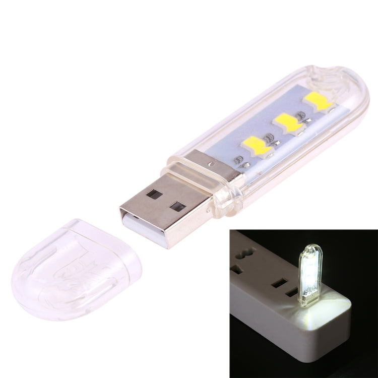 Lampada notturna portatile con luce da libro a LED USB 5730 SMD a 3 LED, 3 LEDs