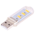 Lampada notturna portatile con luce da libro a LED USB 5730 SMD a 3 LED, 3 LEDs