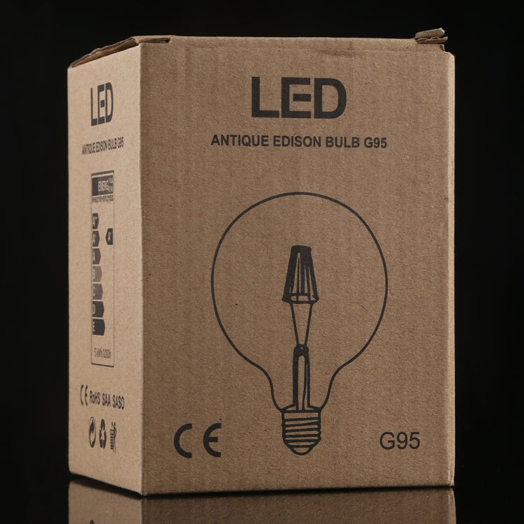 G95 E27 4W 4 LED 450 LM 3000K Retro Dimmerabile Lampadina a filamento LED Luce a risparmio energetico, AC 220V, G95 4W White Light, G95 4W Warm White