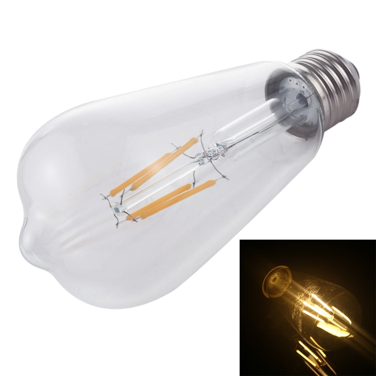 ST64 E27 4W 4 LED 600 LM 3000K Retro Dimmerabile Lampadina a filamento LED Luce a risparmio energetico, AC 220V, ST64 4W White Light, ST64 4W Warm White