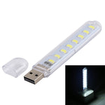 Lampada da notte portatile con luce da libro a LED USB 5730 SMD da 3 W 8 LED, DC 5 V, 8 LEDs