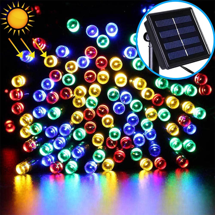 Stringa di lampada solare per decorazione natalizia impermeabile da esterno da 200 LED, lunghezza: 22 m