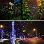 Stringa di lampada solare per decorazione natalizia impermeabile da esterno da 200 LED, lunghezza: 22 m
