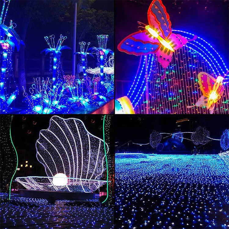 Stringa di lampada solare per decorazione natalizia impermeabile da esterno da 200 LED, lunghezza: 22 m