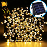 Stringa di lampada solare per decorazione natalizia impermeabile da esterno da 200 LED, lunghezza: 22 m