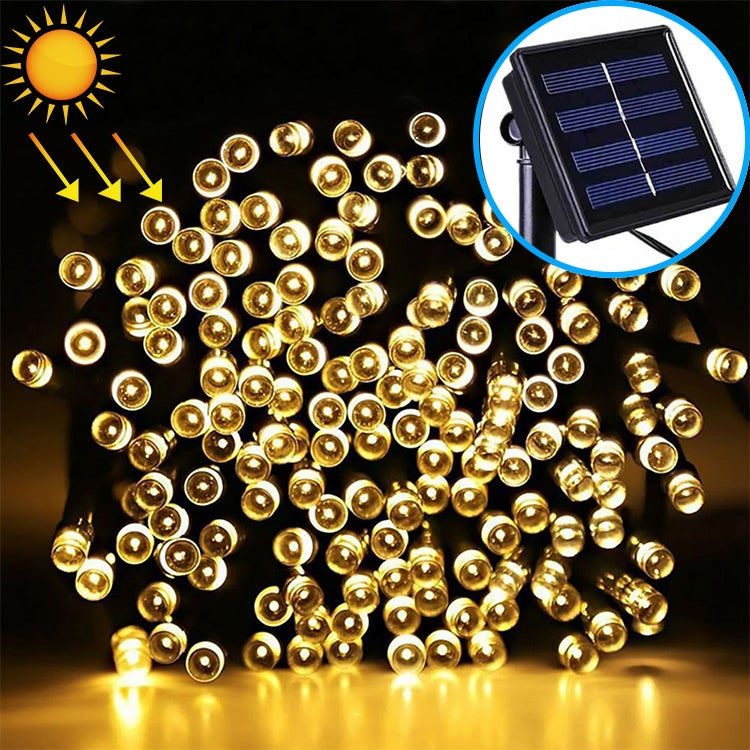 Stringa di lampada solare per decorazione natalizia impermeabile da esterno da 200 LED, lunghezza: 22 m