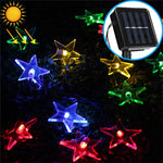 Stringa di lampada solare per decorazione natalizia da giardino per esterni a forma di stella con 20 LED