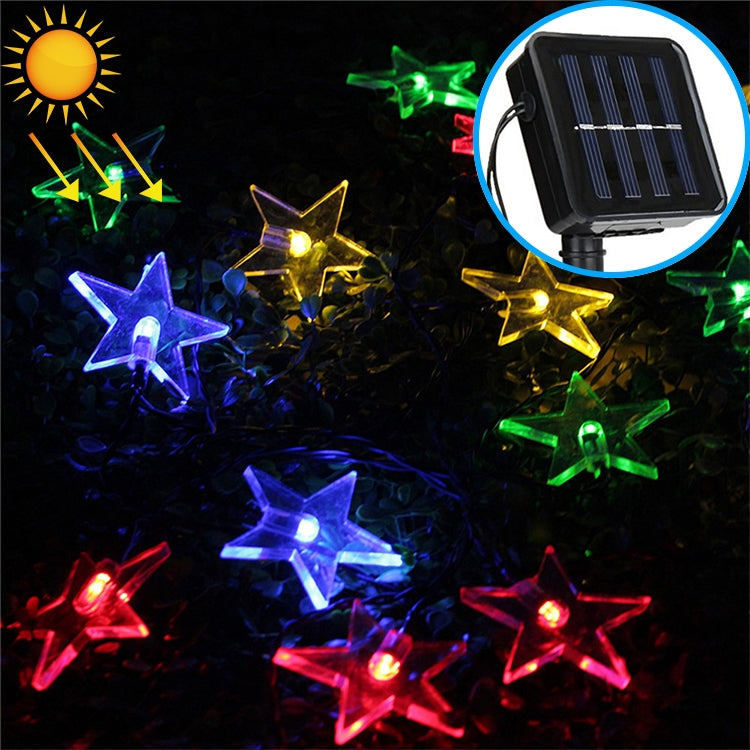 Stringa di lampada solare per decorazione natalizia da giardino per esterni a forma di stella con 20 LED
