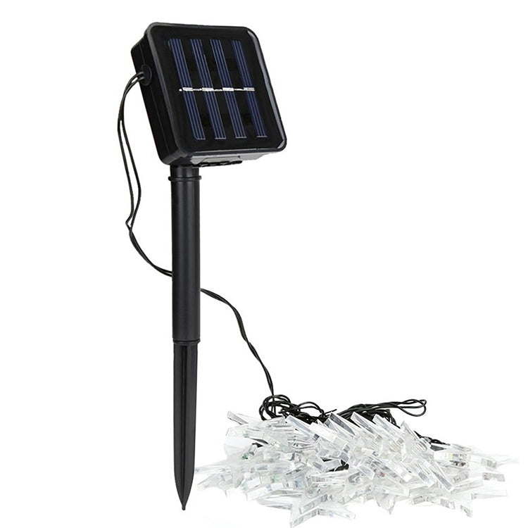 Stringa di lampada solare per decorazione natalizia da giardino per esterni a forma di stella con 20 LED