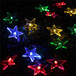 Stringa di lampada solare per decorazione natalizia da giardino per esterni a forma di stella con 20 LED