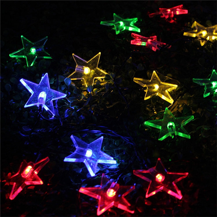 Stringa di lampada solare per decorazione natalizia da giardino per esterni a forma di stella con 20 LED