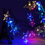 Stringa di lampada solare per decorazione natalizia da giardino per esterni a forma di stella con 20 LED