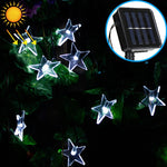 Stringa di lampada solare per decorazione natalizia da giardino per esterni a forma di stella con 20 LED