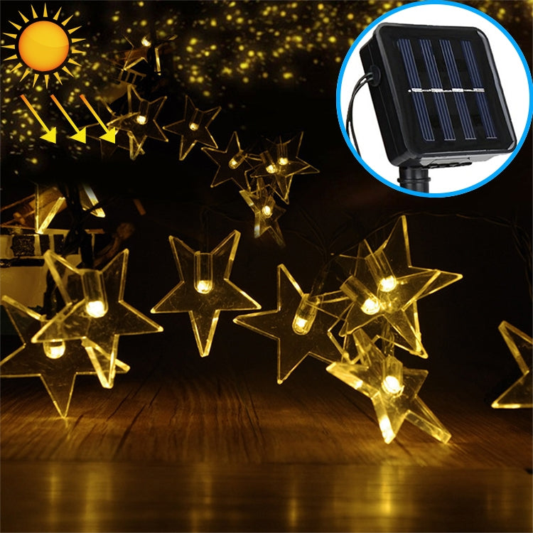 Stringa di lampada solare per decorazione natalizia da giardino per esterni a forma di stella con 20 LED