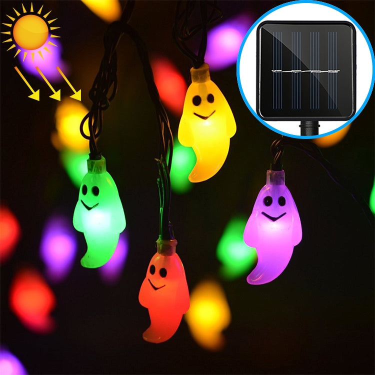 Stringa di lampada solare a forma di fantasma da 30 LED per giardino esterno impermeabile, decorazione natalizia