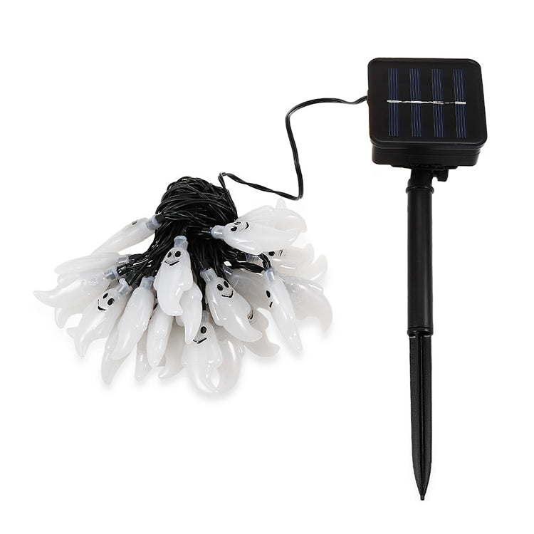 Stringa di lampada solare a forma di fantasma da 30 LED per giardino esterno impermeabile, decorazione natalizia