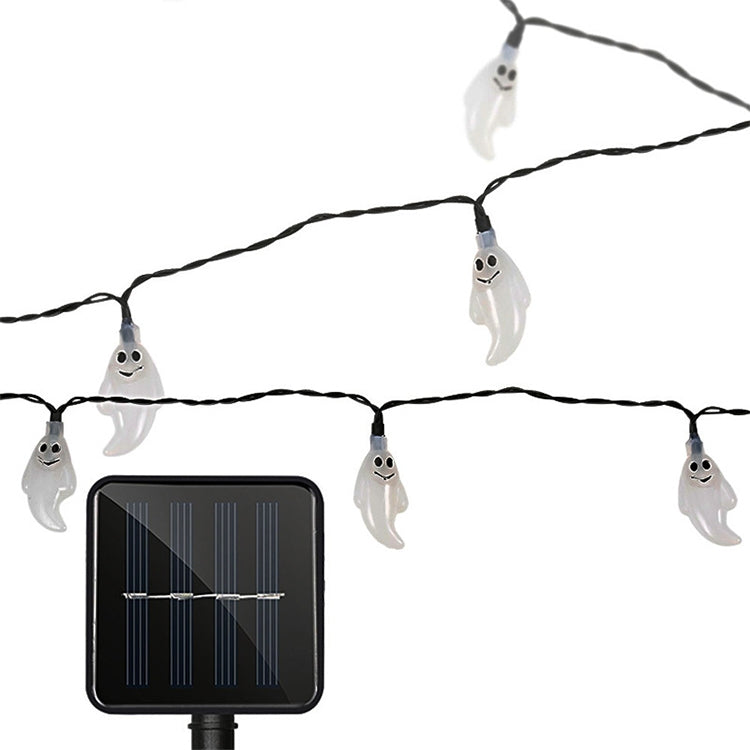 Stringa di lampada solare a forma di fantasma da 30 LED per giardino esterno impermeabile, decorazione natalizia