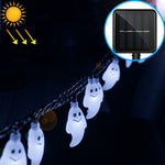 Stringa di lampada solare a forma di fantasma da 30 LED per giardino esterno impermeabile, decorazione natalizia