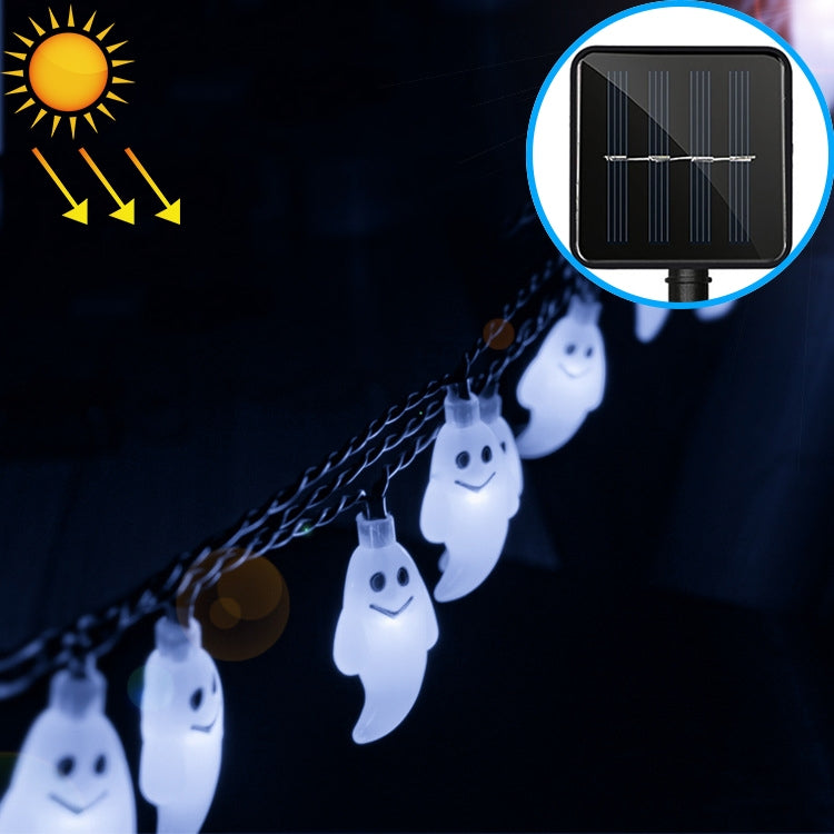 Stringa di lampada solare a forma di fantasma da 30 LED per giardino esterno impermeabile, decorazione natalizia