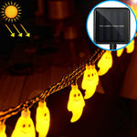 Stringa di lampada solare a forma di fantasma da 30 LED per giardino esterno impermeabile, decorazione natalizia