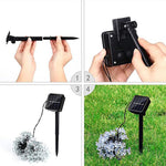 Stringa di lampada solare a forma di fiore di pesco da 50 LED per giardino esterno impermeabile, decorazione natalizia primaverile