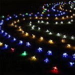 Stringa di lampada solare a forma di fiore di pesco da 50 LED per giardino esterno impermeabile, decorazione natalizia primaverile