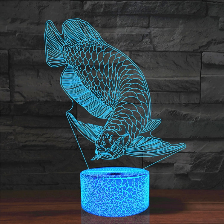 Lampada da tavolo con luce di visione a LED colorata 3D a forma di pesce, versione touch USB, USB Touch Version