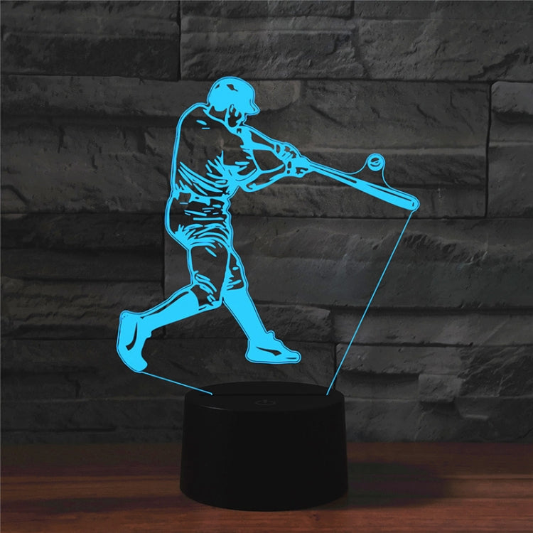 Lampada da tavolo con luce di visione a LED colorata 3D a forma di baseball, versione touch USB, USB Touch Version