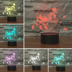 Lampada da tavolo con luce colorata a LED colorata 3D a forma di hockey su ghiaccio, versione touch di ricarica, Charging Touch Version