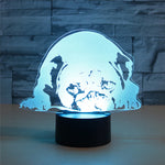 Lampada da tavolo con luce di visione a LED colorata 3D a forma di cane prostrato, versione touch di ricarica, Charging Touch Version