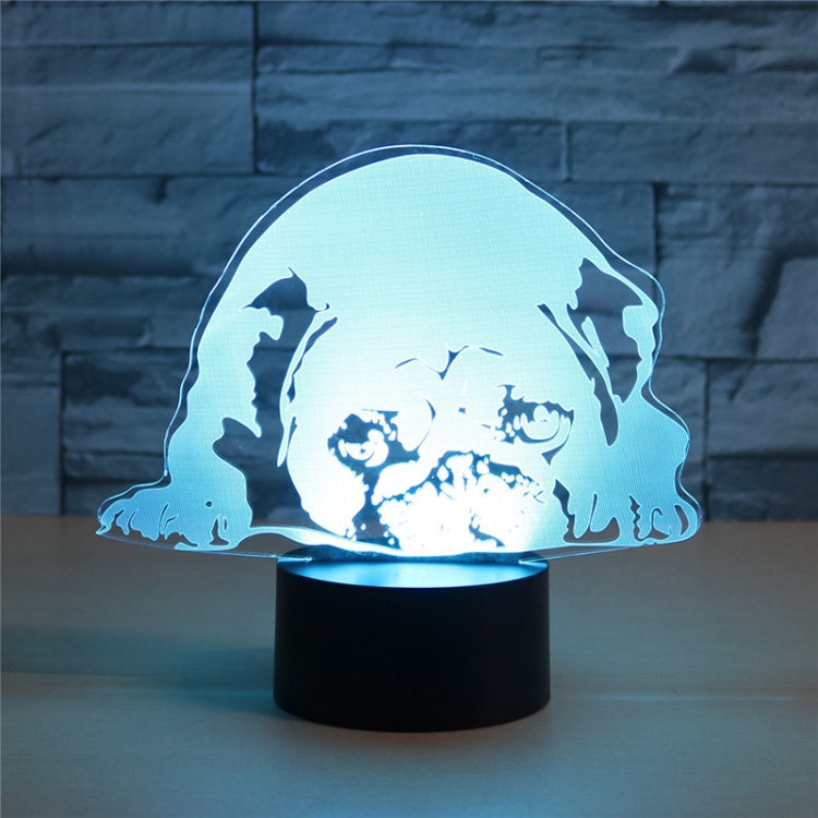 Lampada da tavolo con luce di visione a LED colorata 3D a forma di cane prostrato, versione touch di ricarica, Charging Touch Version