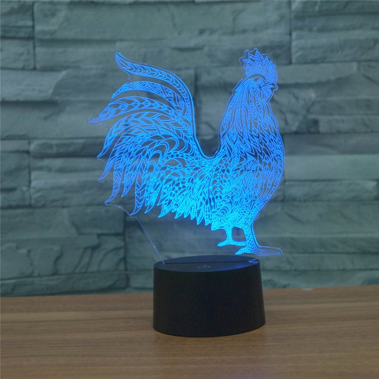 Lampada da tavolo con luce di visione a LED colorata 3D a forma di gallo, versione con telecomando a 16 colori, 16 Colors Remote Control Version