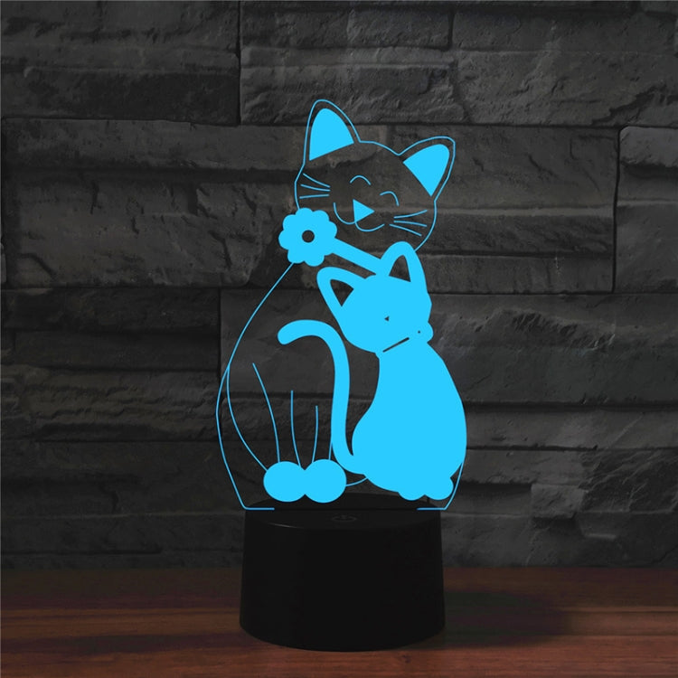 Lampada da tavolo con luce di visione a LED colorata 3D a forma di gatto, versione touch di ricarica, Charging Touch Version