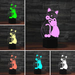 Lampada da tavolo con luce di visione a LED colorata 3D a forma di gatto, versione touch di ricarica, Charging Touch Version